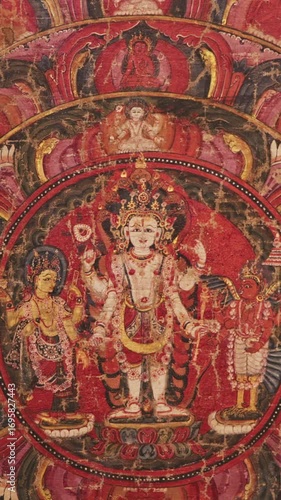 Wallpaper Mural Vishnu With Shridevi And Garuda. centre of mandala is Vishnu as para or Supreme deity, painted white as described in Panchratra Samhita. He is accompanied by his mount Garuda and consort Sridevi Torontodigital.ca