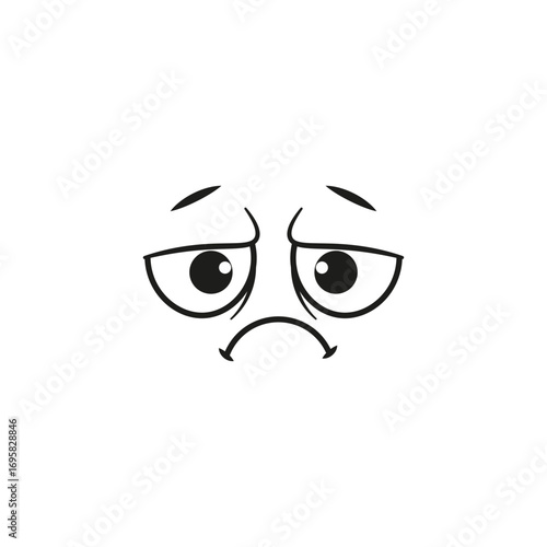 Cartoon faces. Expressive eyes and mouth  smiling  crying and surprised character face expressions. Caricature comic emotions or emoticon doodle. Isolated vector illustration icons Vector