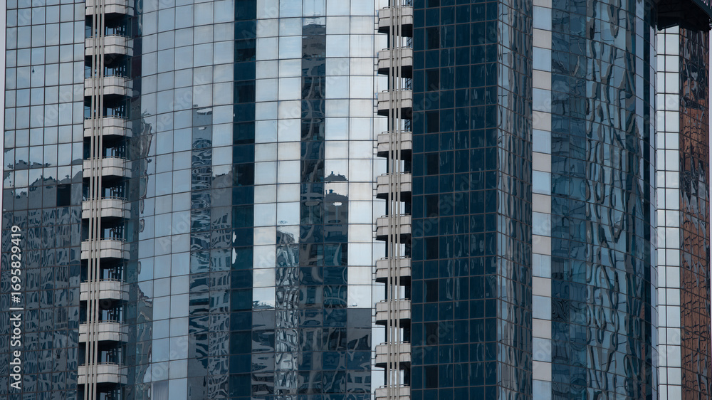 Fototapeta premium blue wall business buildings architectural background