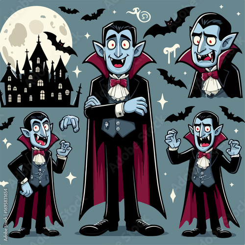 funny dracula cartoon illustration 
