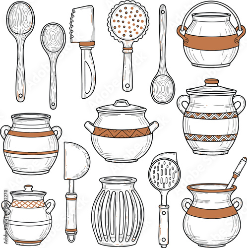 Traditional Kitchenware and Serving Items


