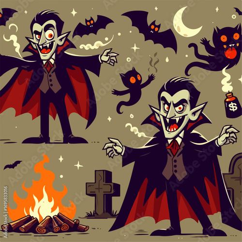 dracula cartoon illustration 