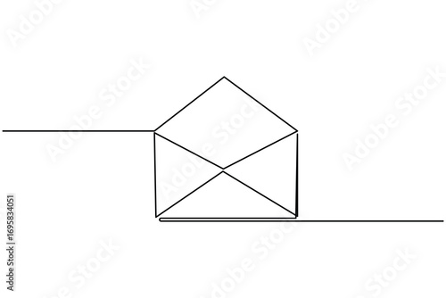 one line drawing of an open envelope with a letter inside, perfect for communication and mail concepts