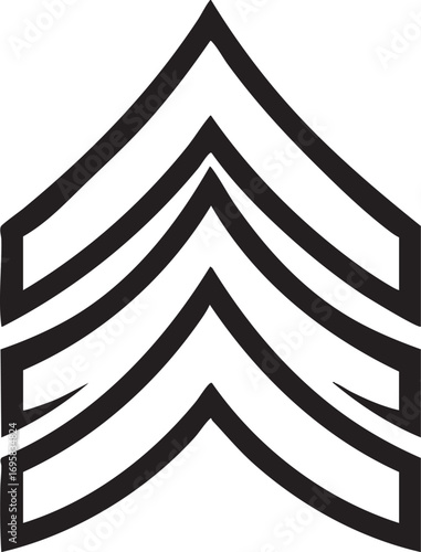 Military rank insignia vector: sergeant stripes, chevron design eps silhouette
