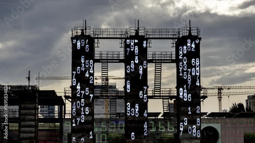 power station and industrial complex with code and data glitch 