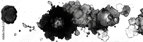 Abstract ink blots on white background