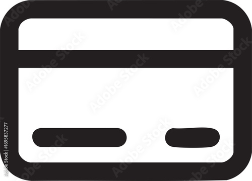 Credit card icon vector - payment method symbol, outline style eps silhouette