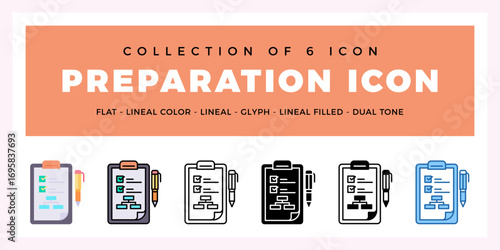 Pack of 6 Vector Preparation icon