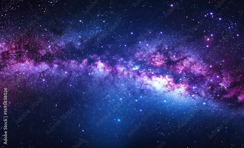 Fototapeta premium A breathtaking view of a vibrant galaxy filled with stars and cosmic colors, showcasing the beauty of space