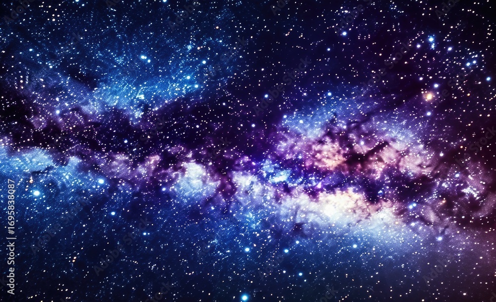 Fototapeta premium A breathtaking view of a vibrant galaxy filled with stars and cosmic dust, showcasing the beauty of the universe