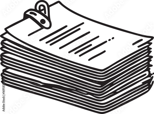 Stack of papers vector illustration: documents, files, paperwork eps silhouette