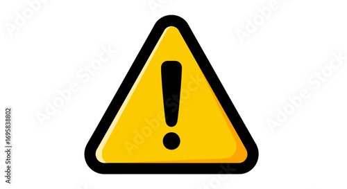 Striking yellow caution triangle symbol with bold black exclamation mark, a universal alert sign.