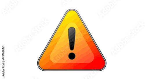 Vibrant warning sign symbol with bold exclamation mark alerts viewers to potential danger or important information