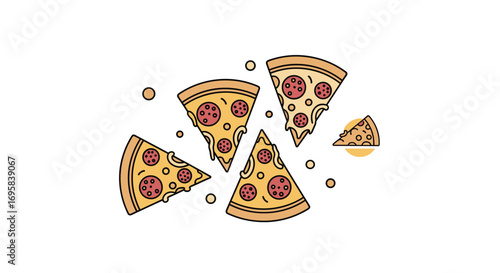 Delicious slices of pepperoni pizza with melted cheese and crispy crusts