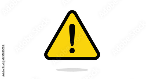 Bold yellow warning sign with black exclamation mark alerts to danger or caution