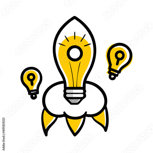 Abstract representation of ideas and innovation with light bulbs