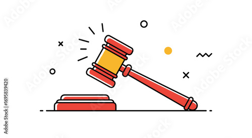 Legal auction gavel symbolizing justice law judgment verdict court decision fair trial lawful ruling justice system