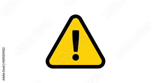 Clear warning sign with exclamation mark alerts viewers to potential danger or important information