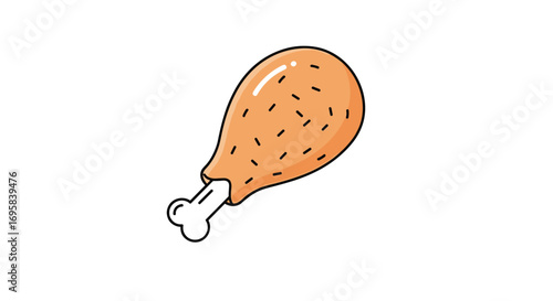 Tasty crispy fried chicken leg drumstick delicious fast food meal
