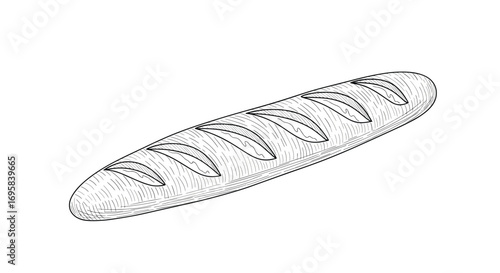 Deliciously crafted long loaf of freshly baked artisan bread ready for enjoyment