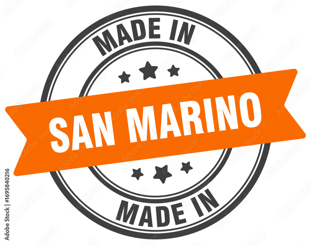 Fototapeta premium Made in San Marino round sign. Made in San Marino stamp.