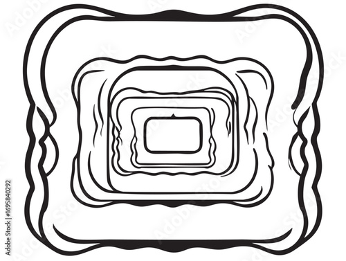 Abstract black and white vector art: nested frames illustration eps silhouette