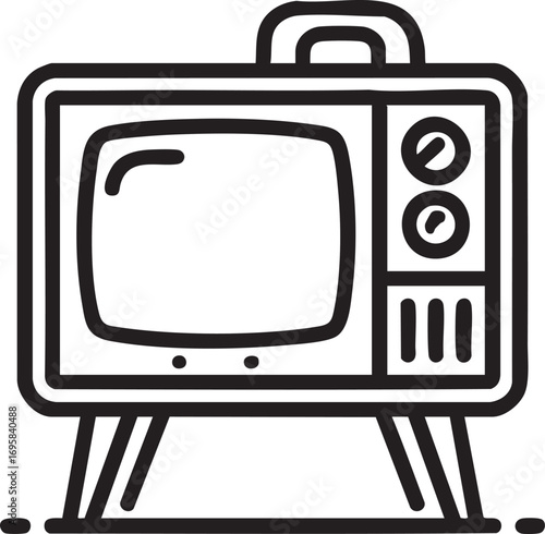 Retro tv vector illustration: vintage television icon eps silhouette