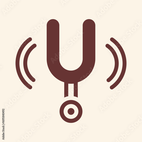 Vibrating tuning fork with sound waves symbolizing scientific discovery and acoustic resonance