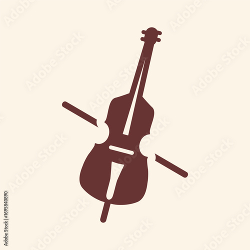 Elegant cello silhouette with bow evokes classical music and timeless artistry