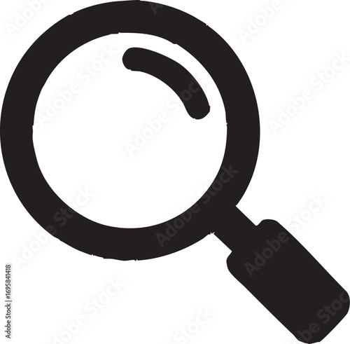 Magnifying glass icon vector: search, zoom, and find symbol eps silhouette