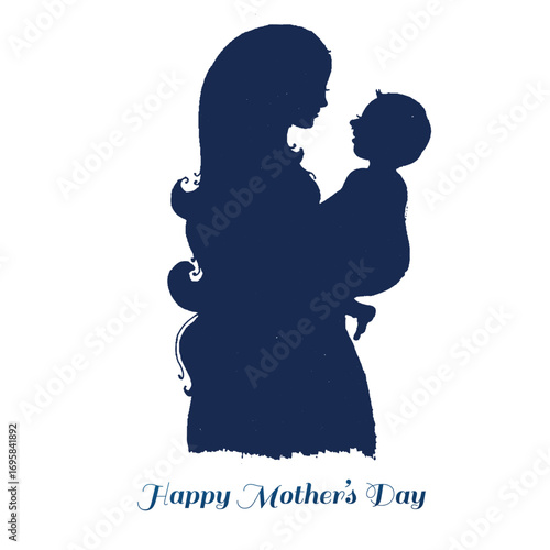 Beautiful mothers day for woman and child love card background