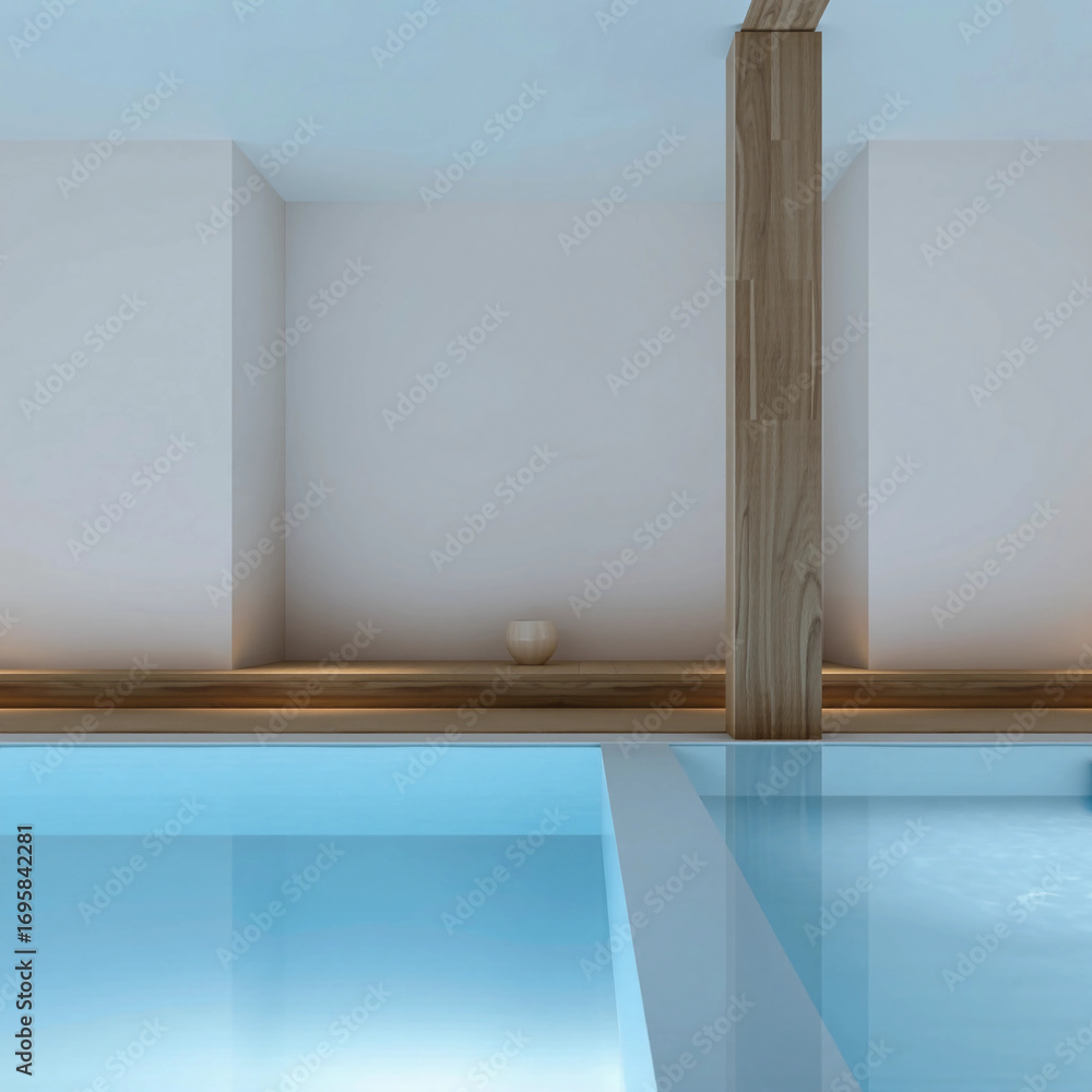 Fototapeta premium blue empty room