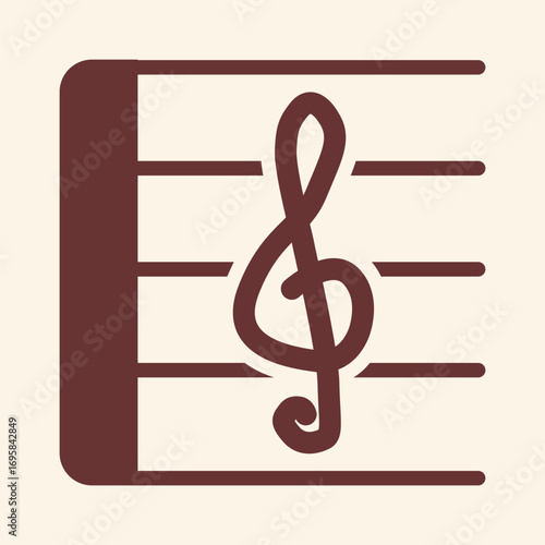 Elegant treble clef symbol on musical staff evokes harmony and artistic expression