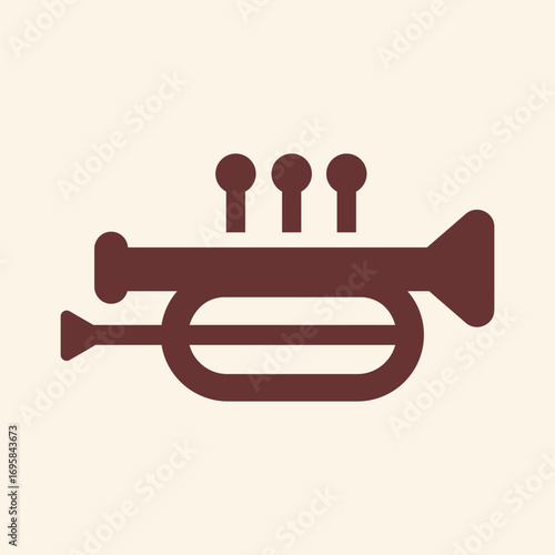 Classic trumpet icon symbolizing music, performance, and jazz with vintage elegance