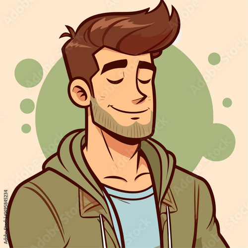 Wallpaper Mural cartoon illustration of a handsome man posing  Torontodigital.ca