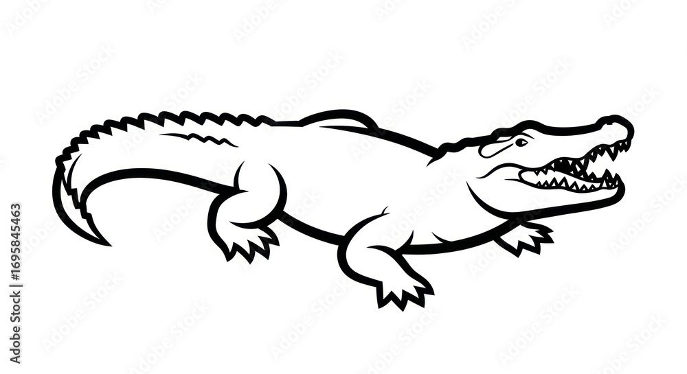 Obraz premium Crocodile outline illustration