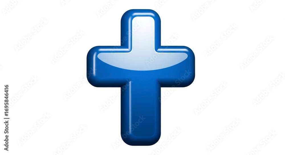 Obraz premium Glossy blue cross symbol