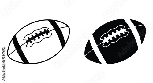 two footballs side by side with contrasting designs