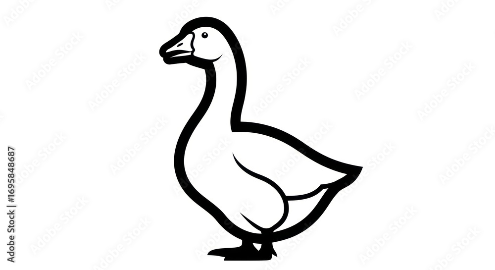 Fototapeta premium Outlined goose illustration