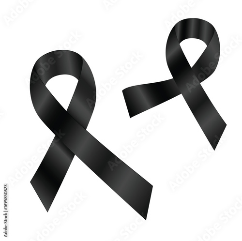 Black Ribbon Symbol of Mourning and Awareness