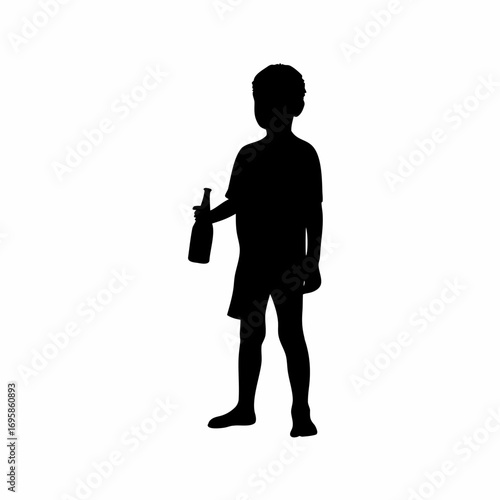 Silhouette of a boy choosing not to drink alcohol promoting addiction awareness