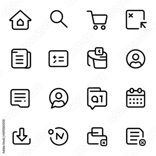 Interface icons home search cart user calendar home icon