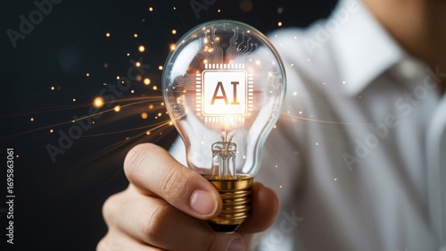 Artificial Intelligence Light Bulb Innovation Concept