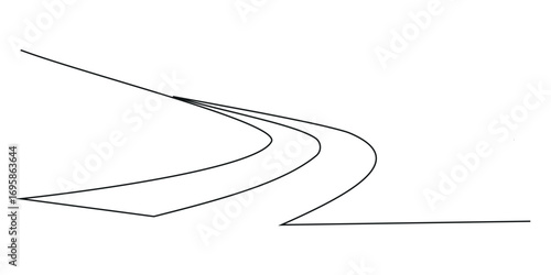 Simple continuous one line drawing of a highway. Minimalist and modern outline vector.