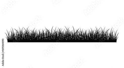a simple black silhouette of grass blades against white background