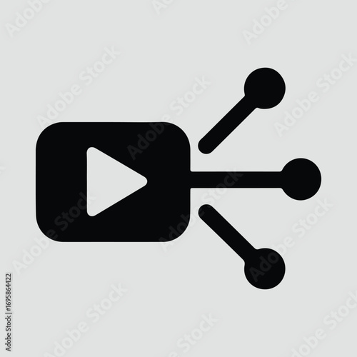 Silhouette video streaming multimedia play button vector illustrator