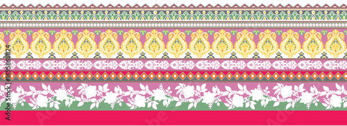 PrintSeamless Floral Pattern in vector.Wild flowers, leaves, branches, candies repeat pattern design set.Handmade. Wallpaper, fabric or design of gift paper. Free Vector kalamkari
