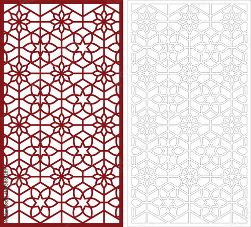 Intricate geometric floral pattern cnc ready partition design for home decor and craftingt