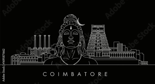 Coimbatore Skyline India Outline.