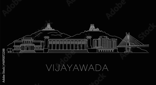 Vijayawada skyline with Andhra Pradesh, and India.